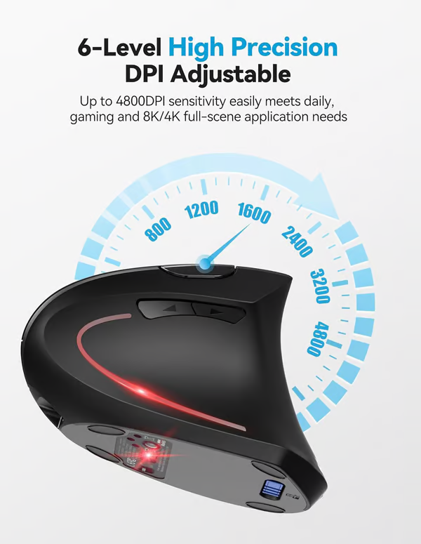 🖱Souris optique verticale ergonomique sans fil rechargeable par USB(🔥50% de réduction)
