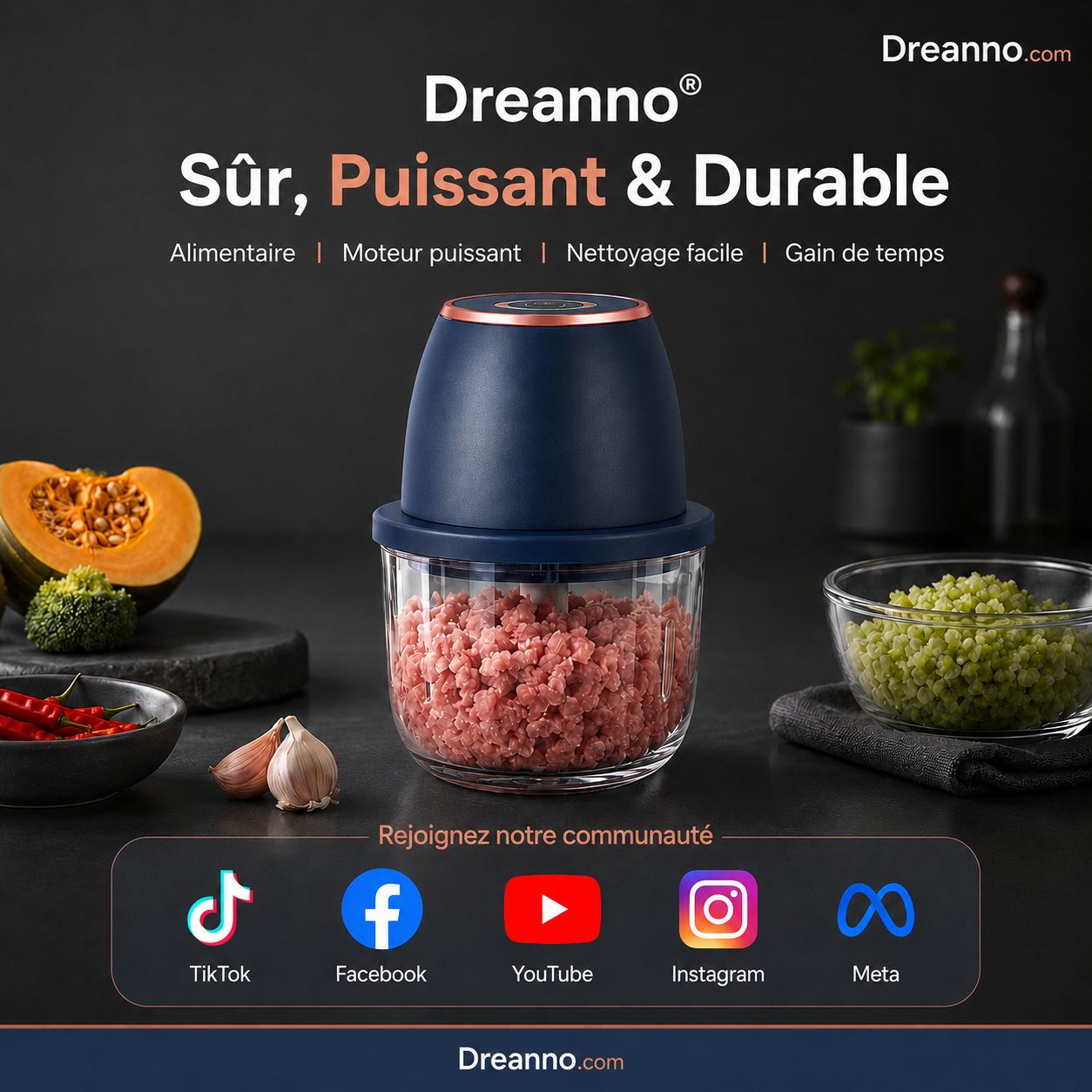 🎁NOUVEAUTÉS – 50 % DE RÉDUCTION💥 Robot ménager électrique puissant et de grande capacité | matériaux de qualité alimentaire, portable, sans fil