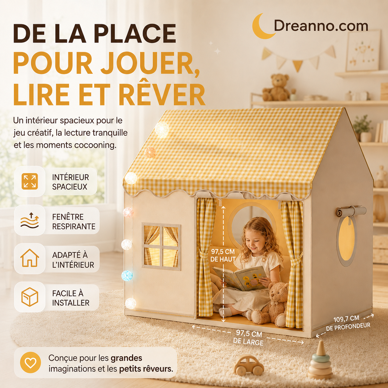 📢🏰 PROMO FLASH 50% ! Château Tente de Jeu pour Enfants – Espace Ludique, Pliable, Idéal Intérieur & Extérieur ✨