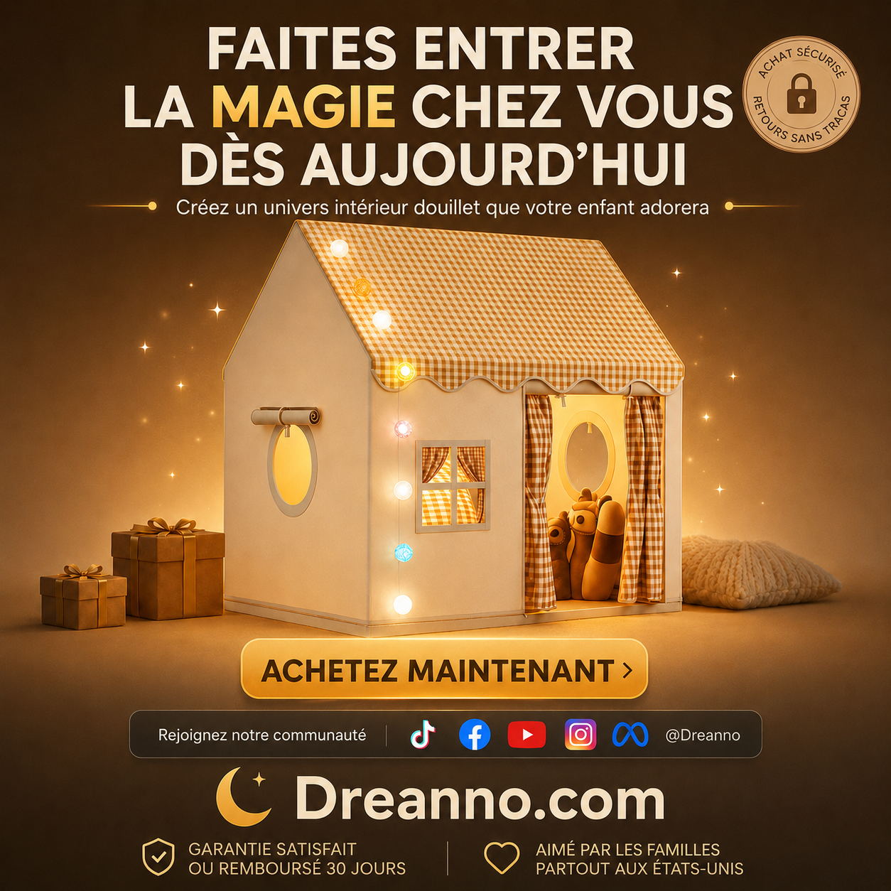 📢🏰 PROMO FLASH 50% ! Château Tente de Jeu pour Enfants – Espace Ludique, Pliable, Idéal Intérieur & Extérieur ✨