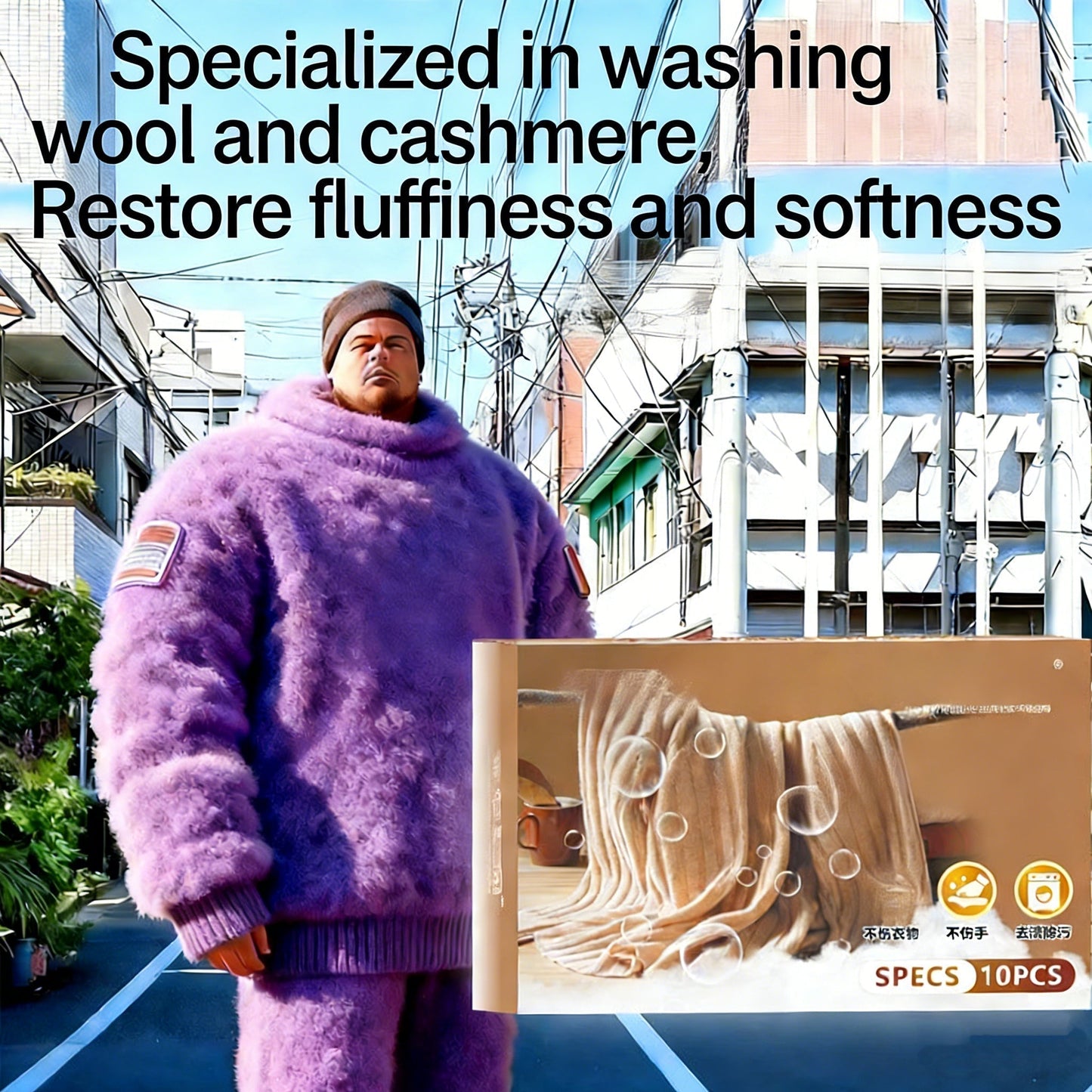 🧶 60 % DE RÉDUCTION MAINTENANT ! ⚗️ Comprimés rénovateurs pour pulls – Anti-rétrécissement, redonnent de la douceur et préservent les couleurs 🧺