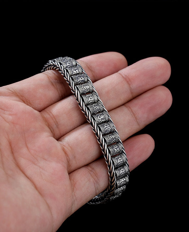 💎 60% DE RÉDUCTION ! 💎 Bracelet Roue de Prière Tibétaine – Argent 925, Porte-Bonheur & Cadeau Saint-Valentin