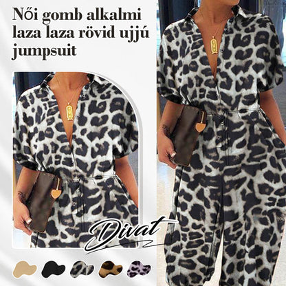 💜✨Combinaison ample décontractée à manches courtes et boutons pour femme