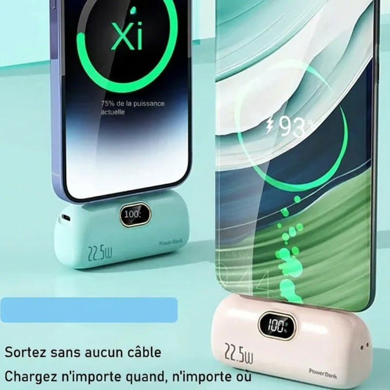💐 50% DE RÉDUCTION ! 🔋 Batterie Externe Ultra-Mince 5000 mAh – Charge Rapide 22,5W, 3 Ports & Affichage Numérique – Glissez-la dans Votre Poche 👜✨
