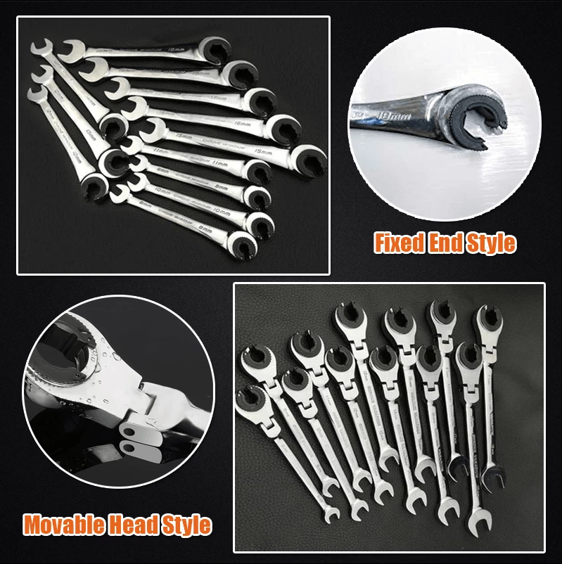 🎉Promotion Black Friday : 50 % de réduction🔥🔧Clé à cliquet à tube ouvert (tête fixe et tête flexible 2 en 1)