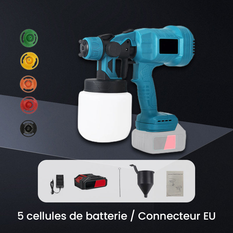 Pistolet à peinture électrique sans fil ⚡ 800 ml/minute pour une pulvérisation continue 💪 Rechargeable, sans fil, pulvérisation sous tous les angles sans fuites. Idéal pour les meubles, les clôtures et les murs 🏠