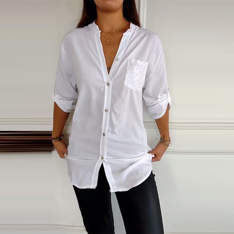 🔥SOLDES D'ÉTÉ 50%OFF🔥2024 Top décontracté en patchwork avec paillettes