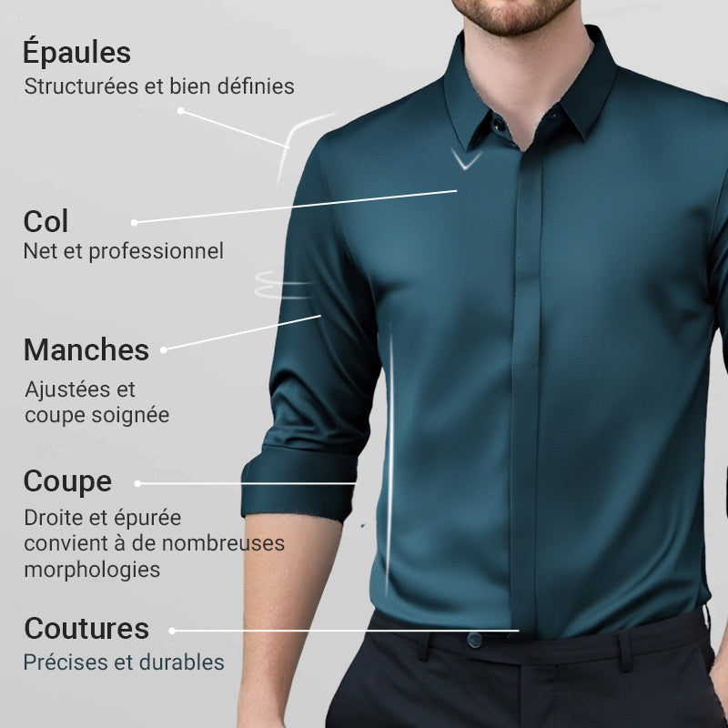 🔥55 % de réduction👔 Chemise Habillée Extensible Infroissable pour Hommes