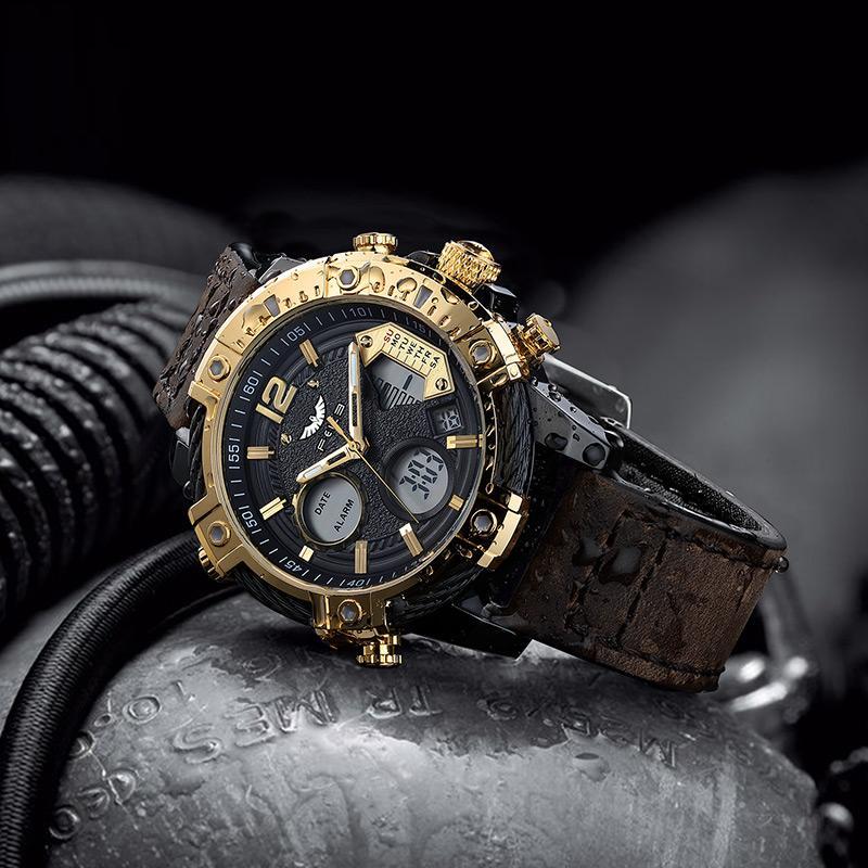 ⌚Montre de sport à quartz multifonctionnelle à double affichage pour homme, étanche à 3 ATM
