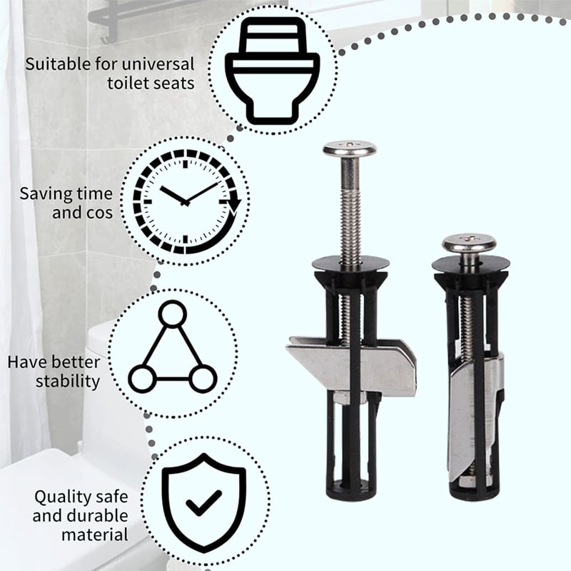 🎃Halloween Deal 50% OFF!🔩Heavy-Duty Toilet Seat Fixing Kit – A Simple Fix for a Wobbly Seat