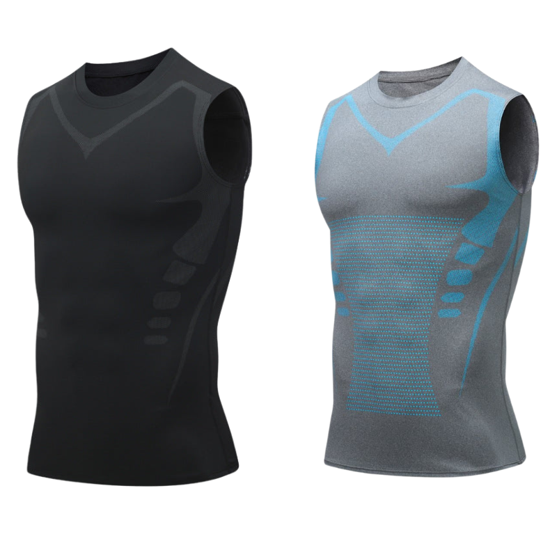 🔥 50 % DE RÉDUCTION ! 💪 Gilet Ionic Shaping – Compression et refroidissement – Remodelage du corps – Sans manches – Invisible sous les vêtements 🕶️