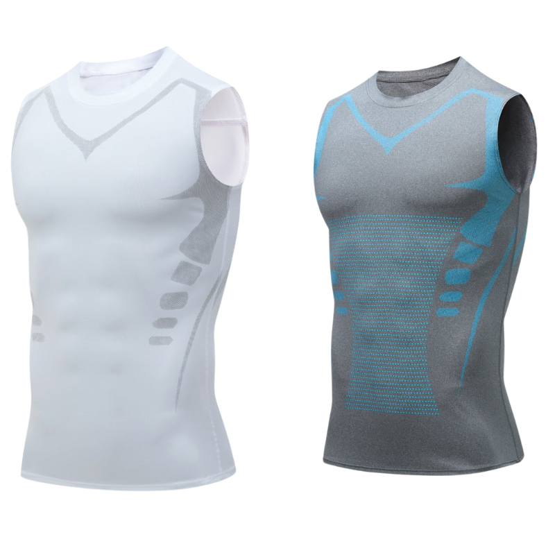 🔥 50 % DE RÉDUCTION ! 💪 Gilet Ionic Shaping – Compression et refroidissement – Remodelage du corps – Sans manches – Invisible sous les vêtements 🕶️