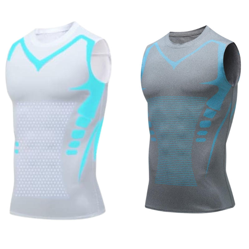 🔥 50 % DE RÉDUCTION ! 💪 Gilet Ionic Shaping – Compression et refroidissement – Remodelage du corps – Sans manches – Invisible sous les vêtements 🕶️