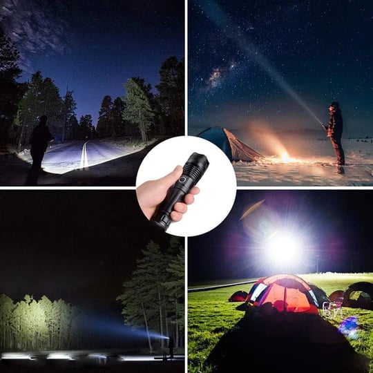 🔦 60 % DE RÉDUCTION ! 🎉 Lampe torche rechargeable 90 000 lumens – Puissance extrême, étanche et longue autonomie 📦