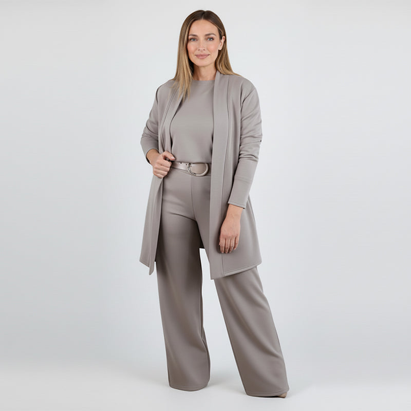 🍂Soldes d'automne🍂Elegant 3-piece set including long cardigan, top and pants💞