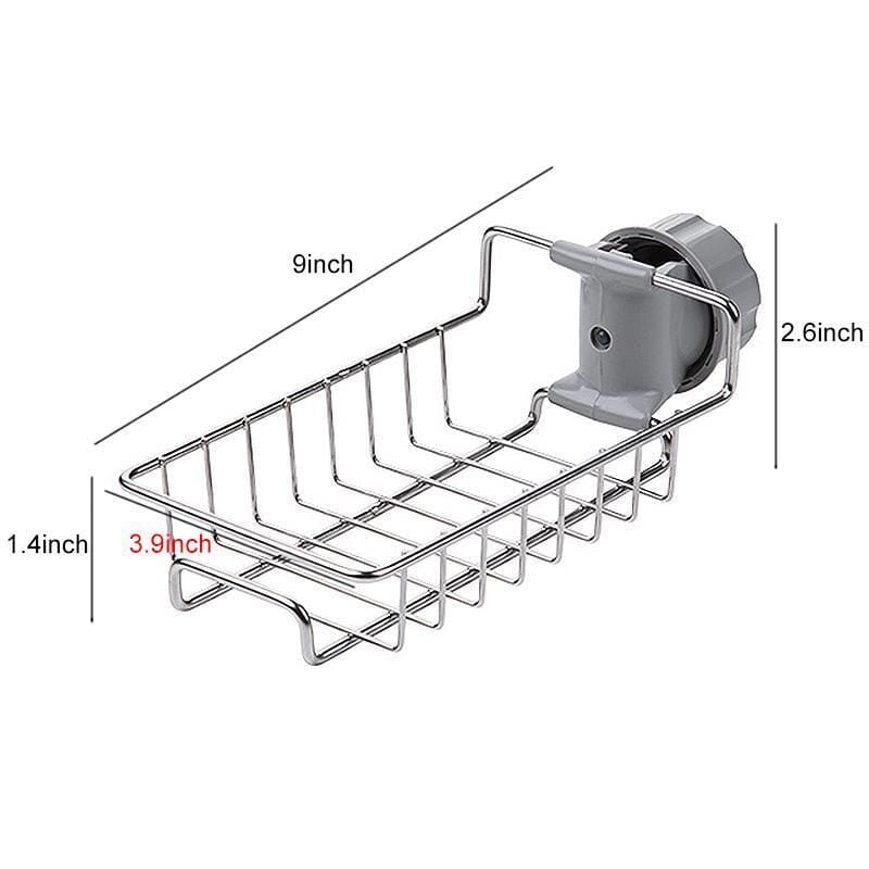 🔥Une bonne aide dans la cuisine🔥Support de rangement pour évier en acier inoxydable sans perforation