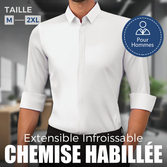 🔥55 % de réduction👔 Chemise Habillée Extensible Infroissable pour Hommes