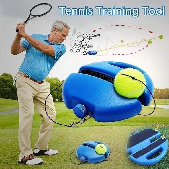 🎾 Entraîneur de tennis portable | Socle à remplir de sable ou d'eau pour une bonne stabilité · Conçu avec une lanière · Léger et facile à transporter | Entraînement individuel · Parc en plein air · Activité parent-enfant