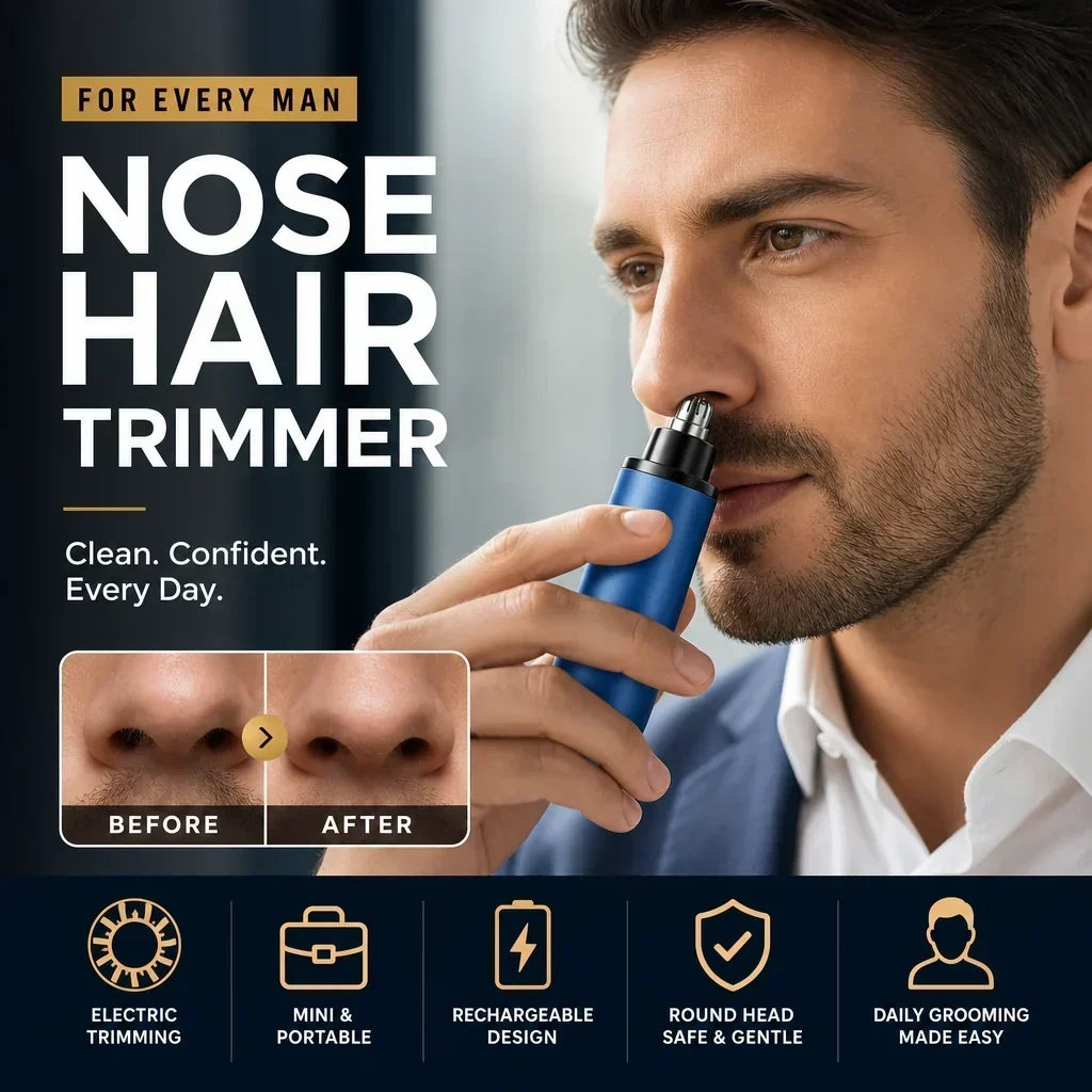 ⚡ OFFRE À DURÉE LIMITÉE : 50 % DE RÉDUCTION ! Tondeuse électrique rechargeable pour poils du nez, appareil de soins pour hommes portable et sûr, à tête ronde