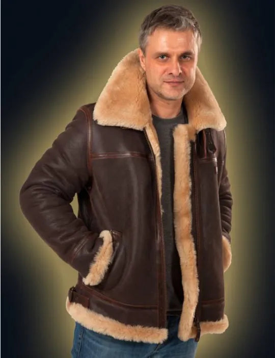 📢📢60 % de réduction !!! ✨VESTE BOMBER EN PEAU DE MOUTON