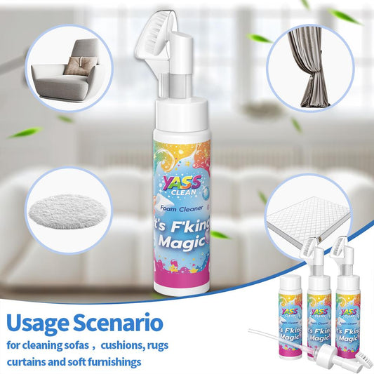 ⏳DERNIER JOUR – ACHETEZ-EN 2, OBTENEZ-EN 1 GRATUITEMENT !!💖 Nettoyant moussant Yass Clean Magic pour tapis et revêtements de meubles – élimine les taches et les odeurs d'animaux domestiques, avec une brosse de nettoyage🧼🪄