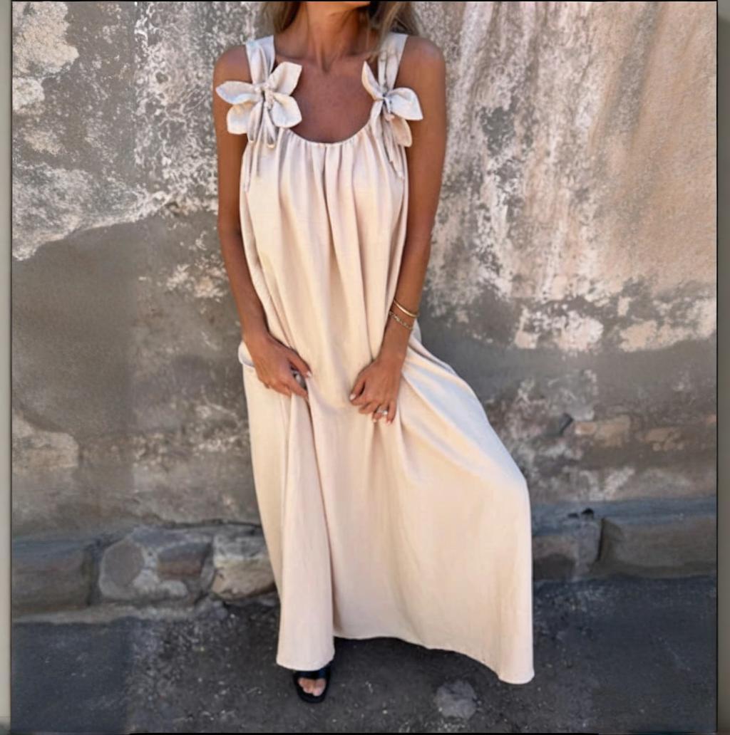💕Printemps -53% de réduction💕Robe de couleur unie pour femme avec motif floral et encolure en U