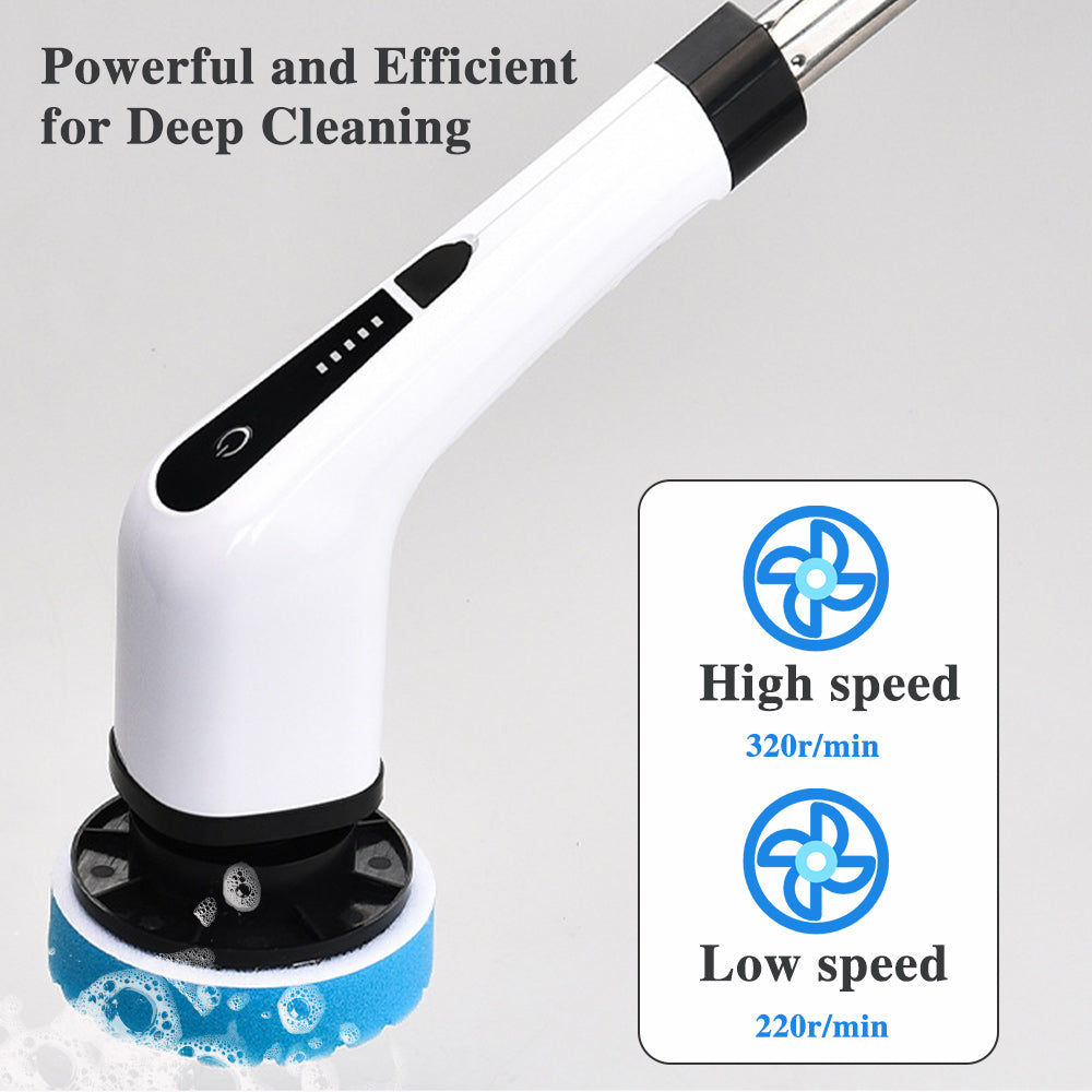 🧽50 % DE RÉDUCTION⚡ Brosse de nettoyage rotative électrique | 7 têtes de brosse · 300 tr/min · Étanche IPX5 · Batterie longue durée de 2500 mAh · Pour des tâches ménagères un jeu d'enfant