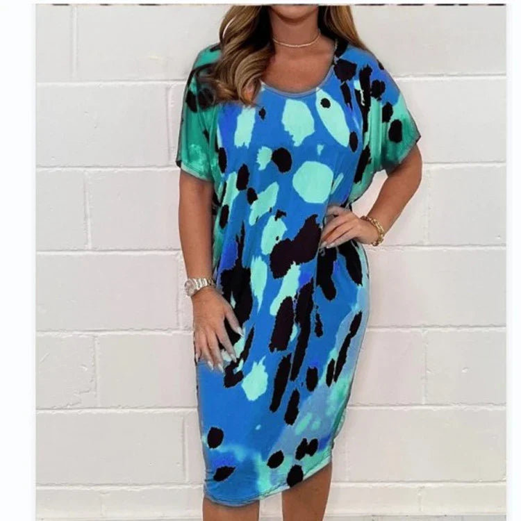 👗2025 Best-seller de l'été🔥Col rond Robe décontractée à imprimé léopard