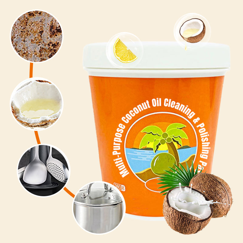 Pâte de nettoyage 🌿 & de polissage ✨ multi-usages à l'huile de coco 🥥💚