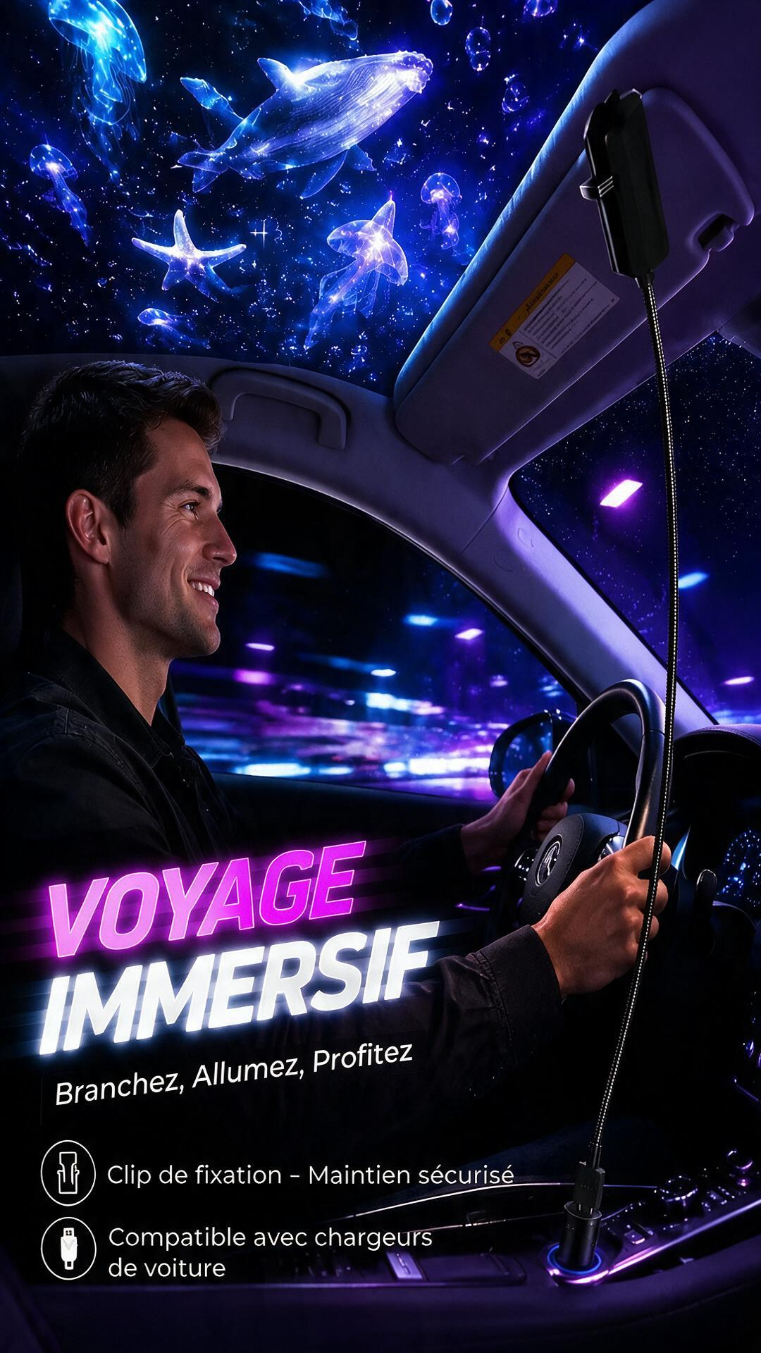 🌌 PROMO LIMITÉE 50% DE RÉDUCTION ! ✨ Lampe projecteur ciel étoilé USB – 13 films interchangeables, col flexible – Relaxant, Magique, Cadeau 🌙