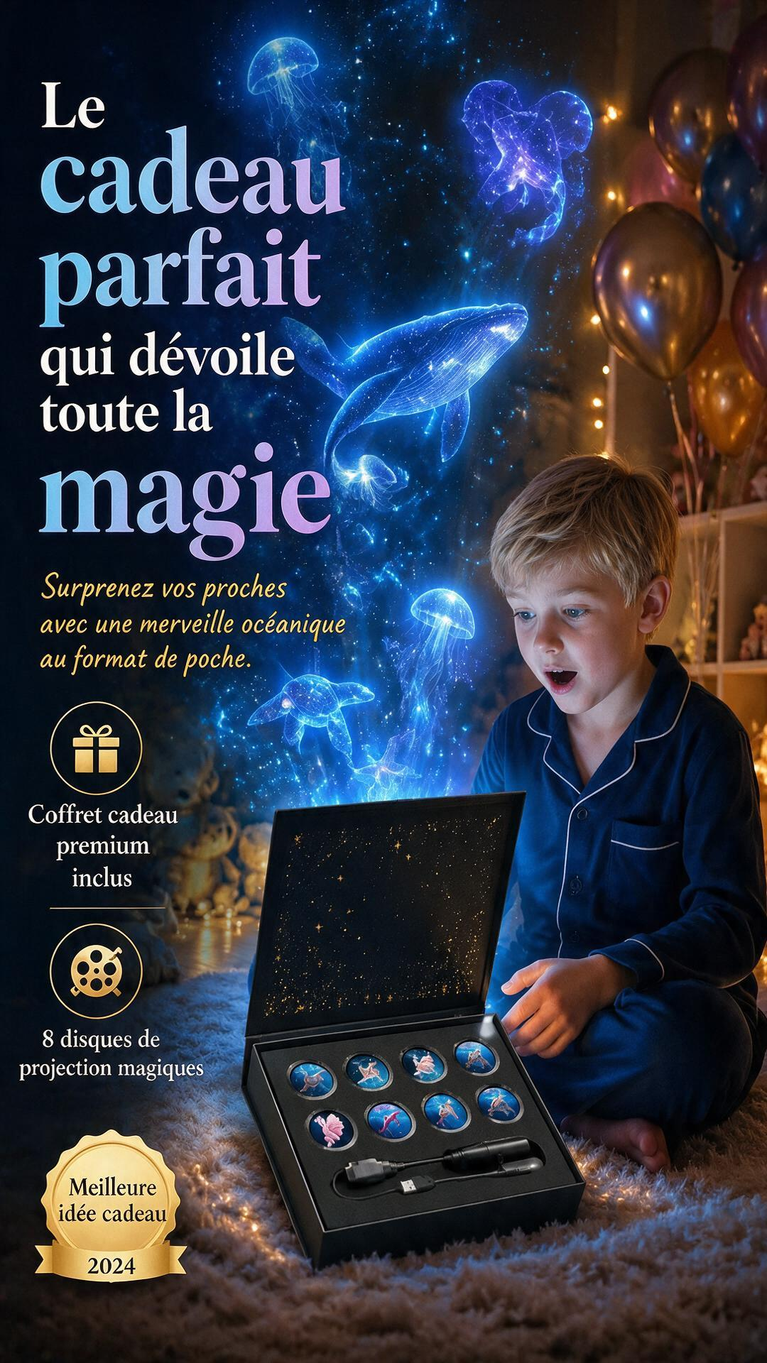 🌌 PROMO LIMITÉE 50% DE RÉDUCTION ! ✨ Lampe projecteur ciel étoilé USB – 13 films interchangeables, col flexible – Relaxant, Magique, Cadeau 🌙
