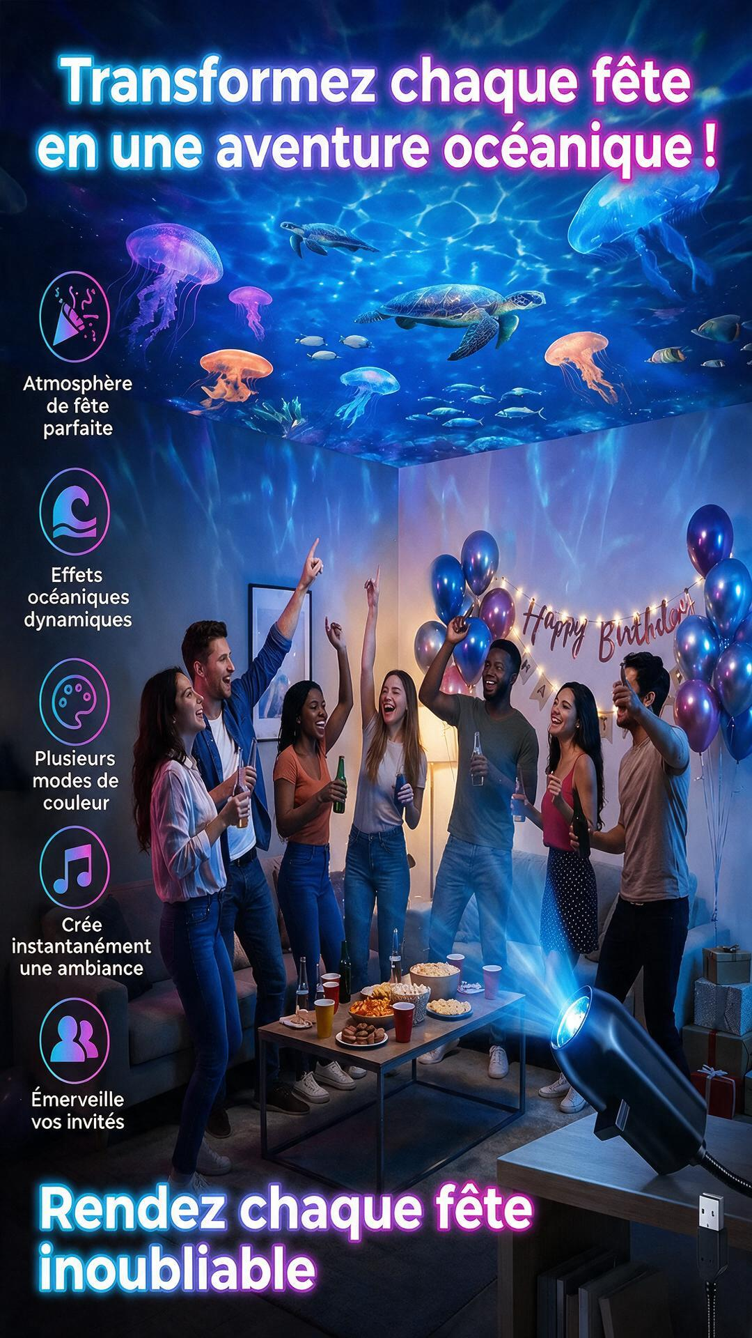 🌌 PROMO LIMITÉE 50% DE RÉDUCTION ! ✨ Lampe projecteur ciel étoilé USB – 13 films interchangeables, col flexible – Relaxant, Magique, Cadeau 🌙