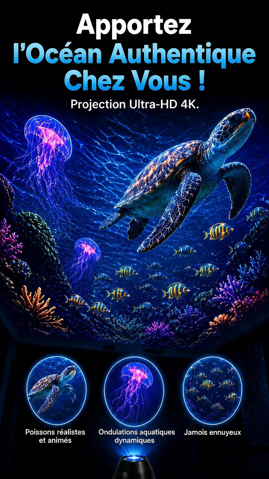 🌌 PROMO LIMITÉE 50% DE RÉDUCTION ! ✨ Lampe projecteur ciel étoilé USB – 13 films interchangeables, col flexible – Relaxant, Magique, Cadeau 🌙