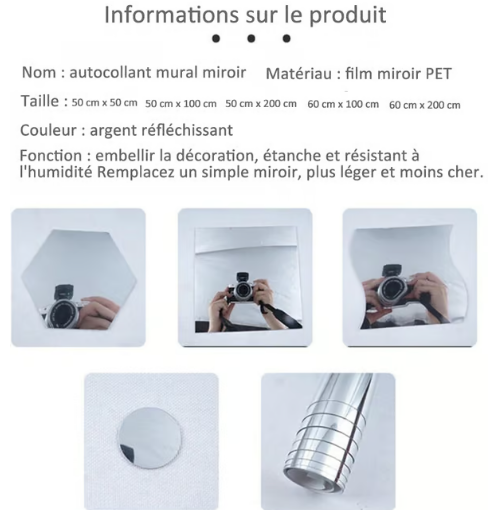 Un miroir qui ne se casse pas - films miroir autocollants🥰❤️