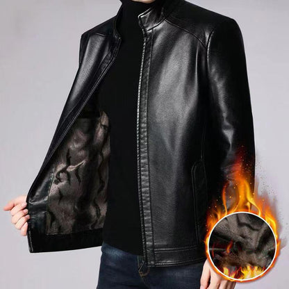 🔥NEW HOT SALE 🔥Manteau de veste en cuir à doublure chaude en peluche pour hommes!