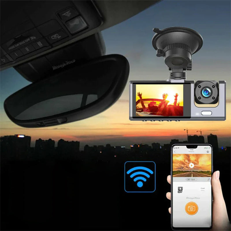 🔈🔈60 % DE RÉDUCTION🚗📹Dashcam avec grand angle de 170° et double objectif 1080p