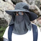 Chapeau de soleil professionnel pour activités de plein air 🛡️ Protection solaire UPF50+ à large bord + masque facial, conception respirante, protection contre le soleil et les insectes, le choix idéal pour les randonnées estivales 🥾
