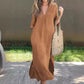 ✨Soldes d'été à 50 % de réduction✨Robe fendue élégante à col en V