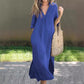 ✨Soldes d'été à 50 % de réduction✨Robe fendue élégante à col en V