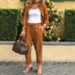 🔥Haute qualité🎀Ensemble Chemisier à Manches Longues et Pantalon en Coton et Lin pour Femmes(🔥55% de réduction)