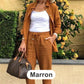 🔥Haute qualité🎀Ensemble Chemisier à Manches Longues et Pantalon en Coton et Lin pour Femmes(🔥55% de réduction)