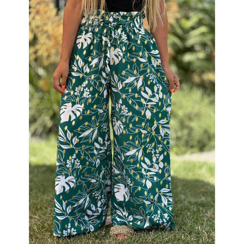 Pantalon à jambes larges imprimé pour femmes🌸