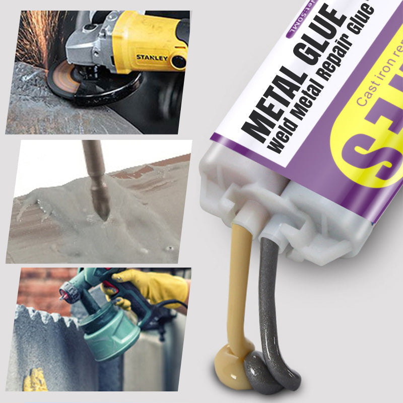 🛠️ 50 % DE RÉDUCTION ! Colle métallique – colle de soudure pour la réparation des métaux – époxy haute résistance – remplace la soudure – étanche, résistante à la corrosion et facile à travailler – idéale pour les pots d'échappement 🔧✨
