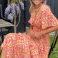 💋50 % de réduction sur l'été💋Robe florale rétro à col en V pour femmes