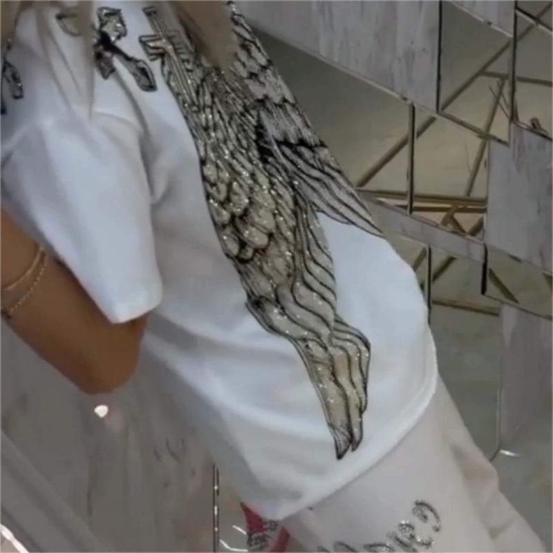 Ensemble 2 pièces tendance pour femmes avec motif chic