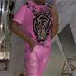 Ensemble 2 pièces tendance pour femmes avec motif chic