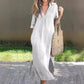 ✨Soldes d'été à 50 % de réduction✨Robe fendue élégante à col en V