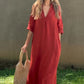✨Soldes d'été à 50 % de réduction✨Robe fendue élégante à col en V
