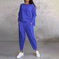 ✨️Ensemble 2 pièces haut à manches longues et pantalon à col rond（Livraison gratuite）
