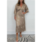 Robe midi à manches longues et col en V 🥰🥰 Vente chaude🚀55% de réduction